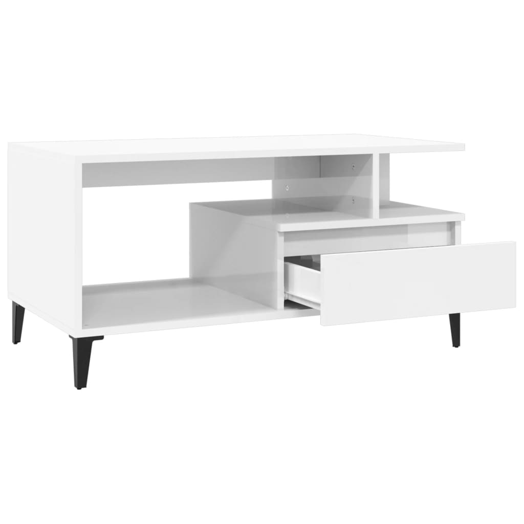 8720287224068_g_en_hd_4 vidaXL Coffee Table  High Gloss White 90x49x45 cm Engineered Wood - Image 6