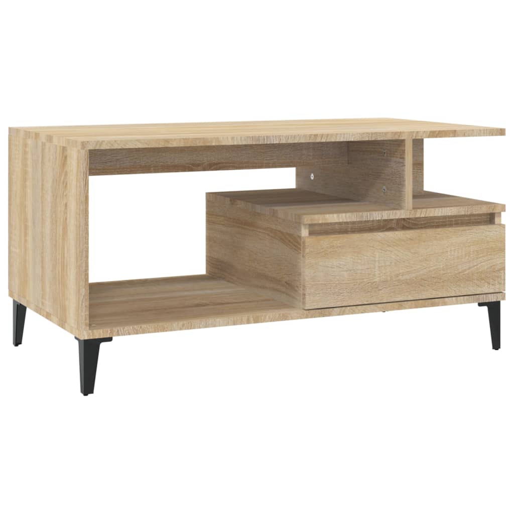 8720287224075_a_en_hd_1 vidaXL Coffee Table  Sonoma Oak 90x49x45 cm Engineered Wood - Image 2