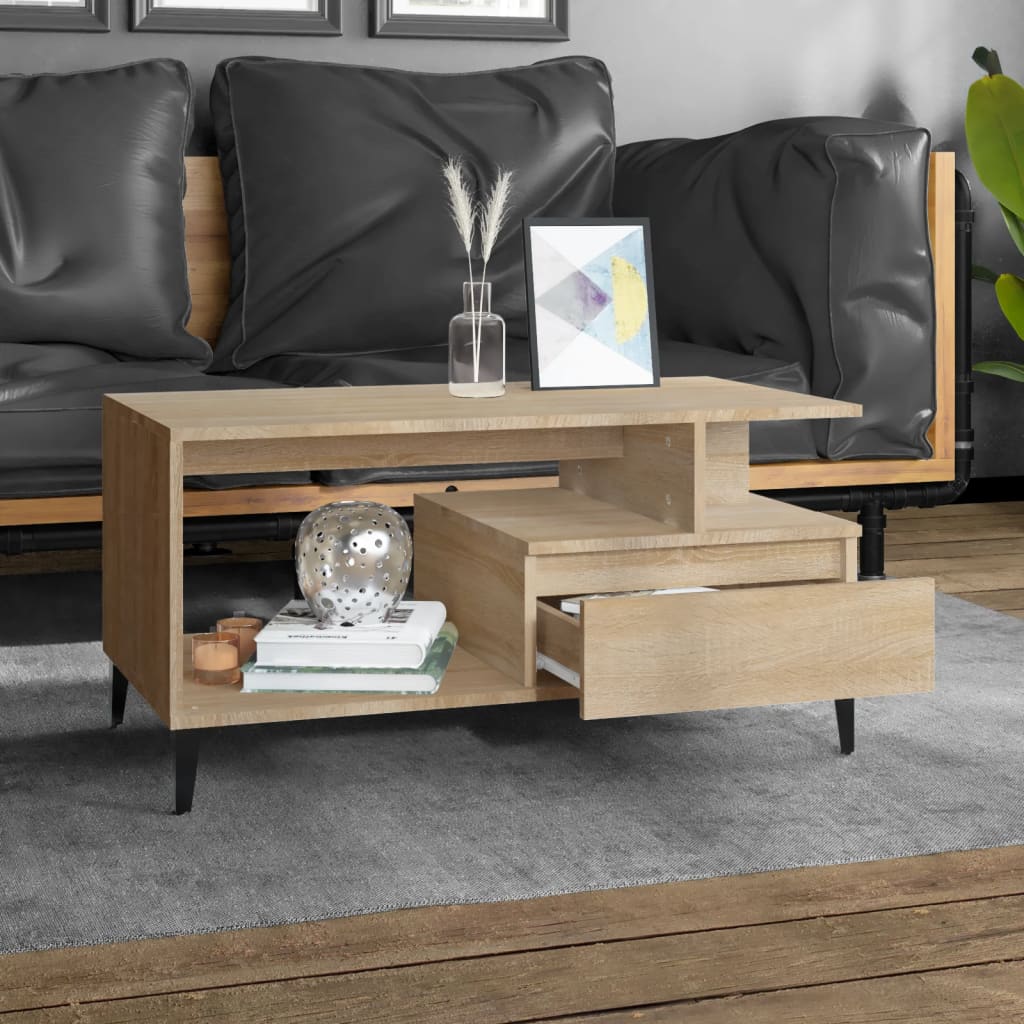 8720287224075_g_en_hd_1 vidaXL Coffee Table  Sonoma Oak 90x49x45 cm Engineered Wood - Image 3