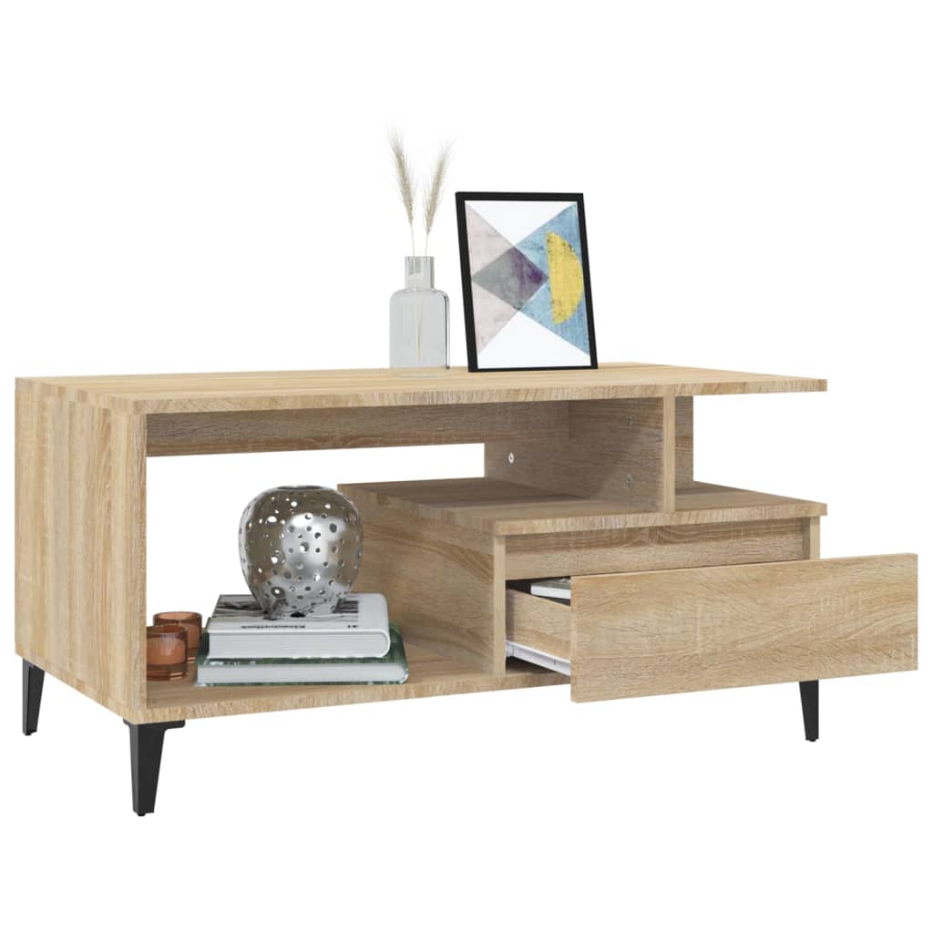 8720287224075_g_en_hd_2 vidaXL Coffee Table  Sonoma Oak 90x49x45 cm Engineered Wood - Image 4