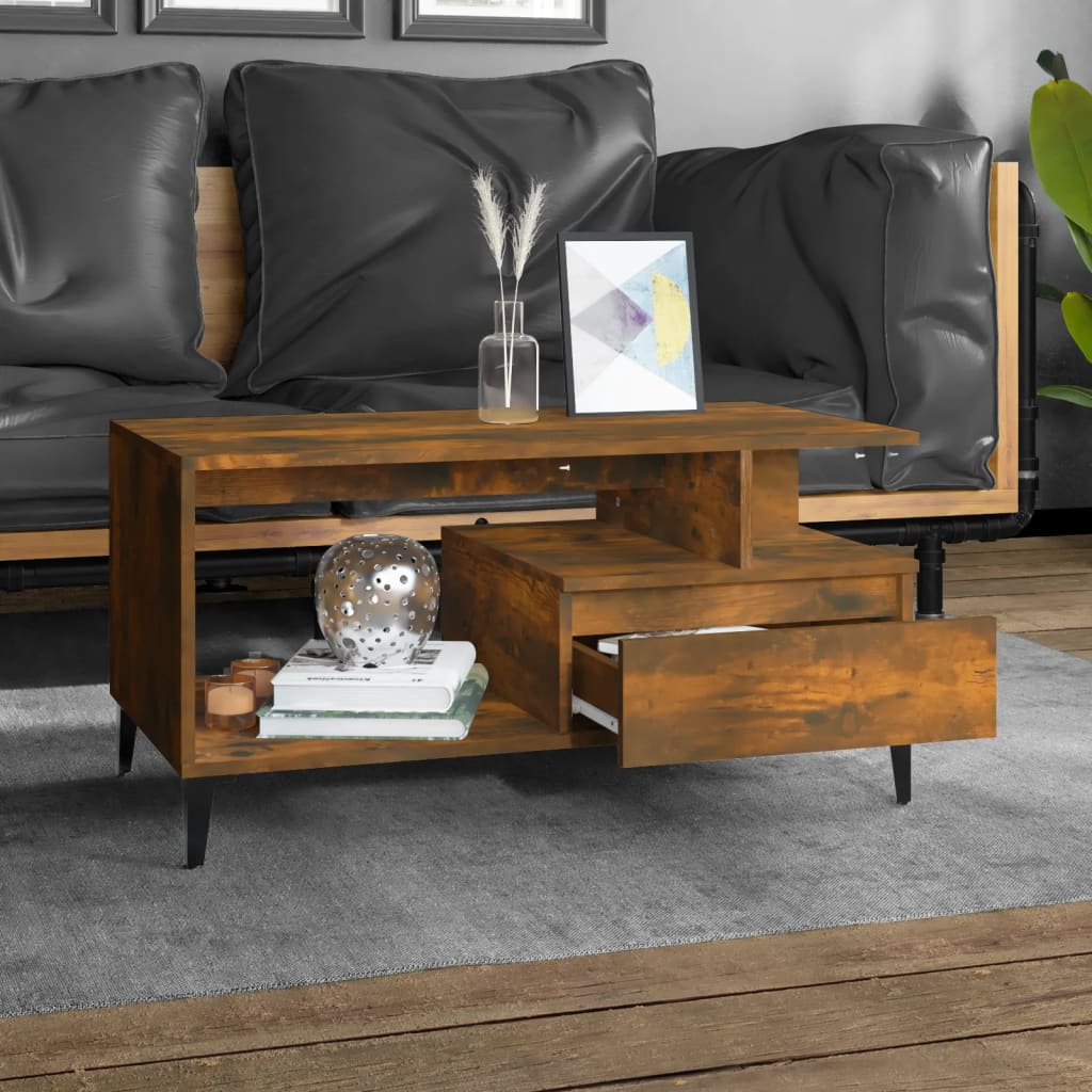 8720287224099_g_en_hd_1 vidaXL Coffee Table  Smoked Oak 90x49x45 cm Engineered Wood - Image 3
