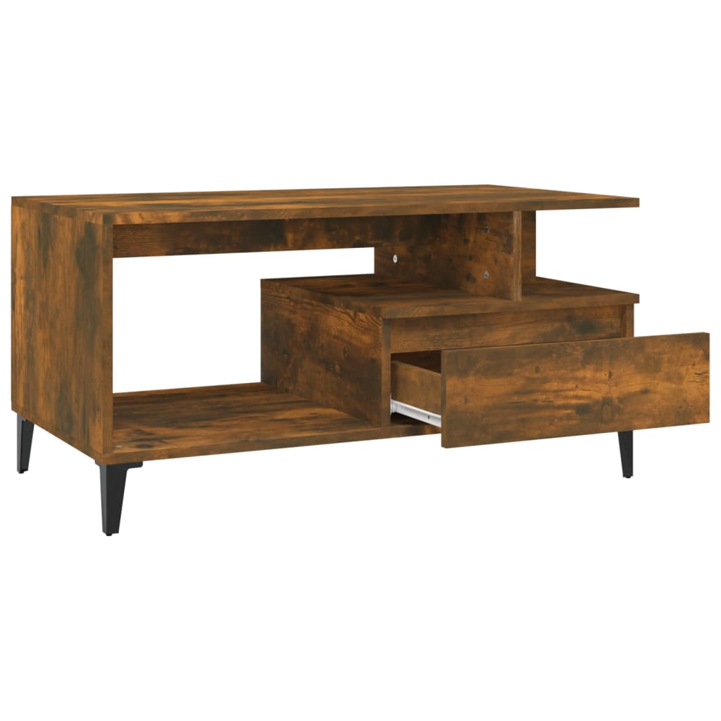 8720287224099_g_en_hd_4 vidaXL Coffee Table  Smoked Oak 90x49x45 cm Engineered Wood - Image 6