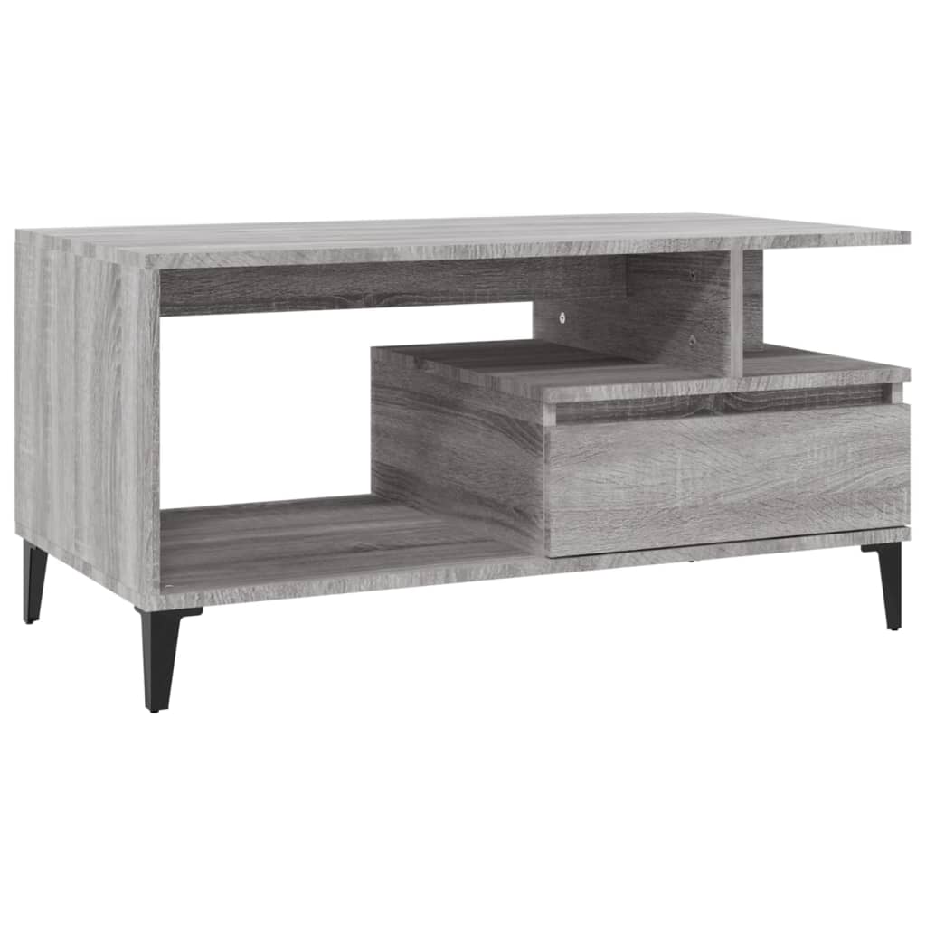 8720287224105_a_en_hd_1 vidaXL Coffee Table  Grey Sonoma 90x49x45 cm Engineered Wood - Image 2