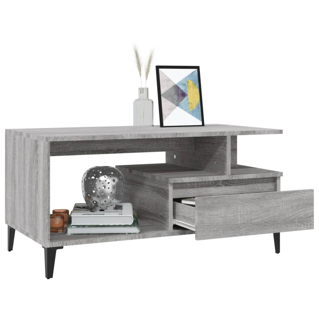 8720287224105_g_en_hd_2 vidaXL Coffee Table  Grey Sonoma 90x49x45 cm Engineered Wood - Image 4