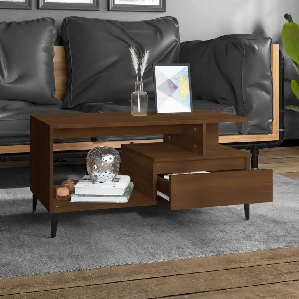 8720287224112_g_en_hd_1 vidaXL Coffee Table  Brown Oak 90x49x45 cm Engineered Wood - Image 3