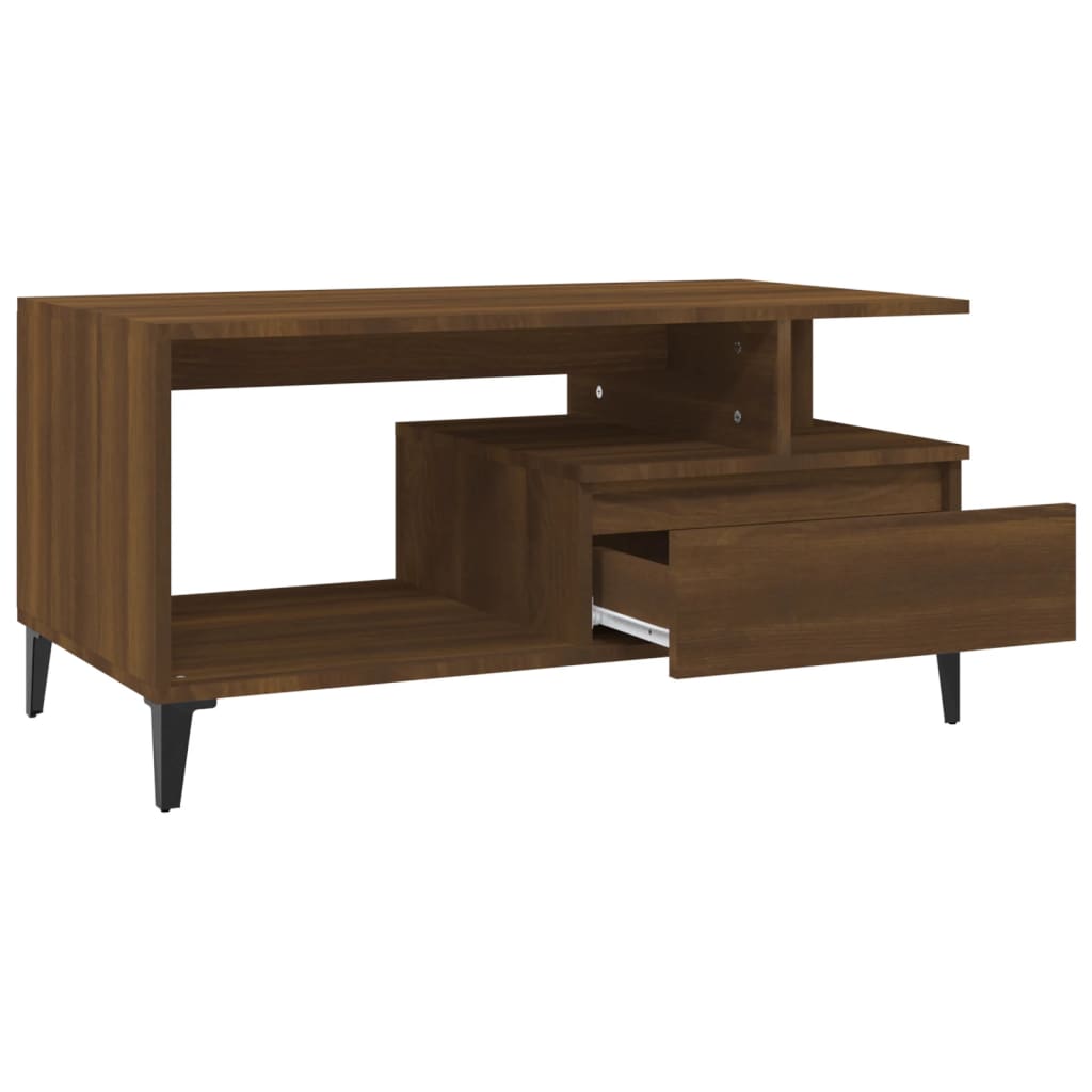 8720287224112_g_en_hd_4 vidaXL Coffee Table  Brown Oak 90x49x45 cm Engineered Wood - Image 6