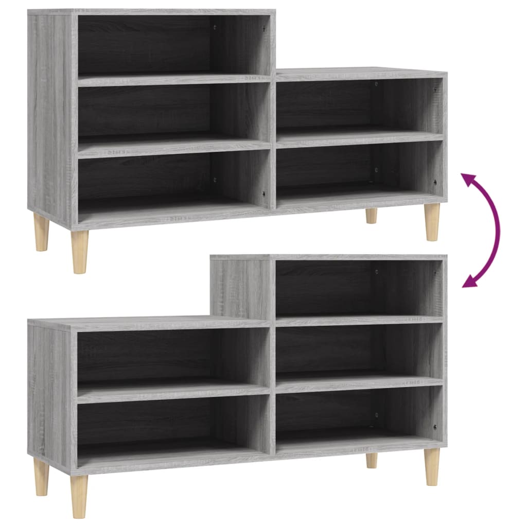 8720287224181_g_en_hd_5 vidaXL Shoe Cabinet Grey Sonoma 102x36x60 cm Engineered Wood - Image 8