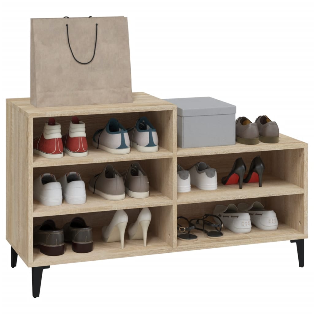 8720287224235_g_en_hd_5 vidaXL Shoe Cabinet Sonoma Oak 102x36x60 cm Engineered Wood - Image 8