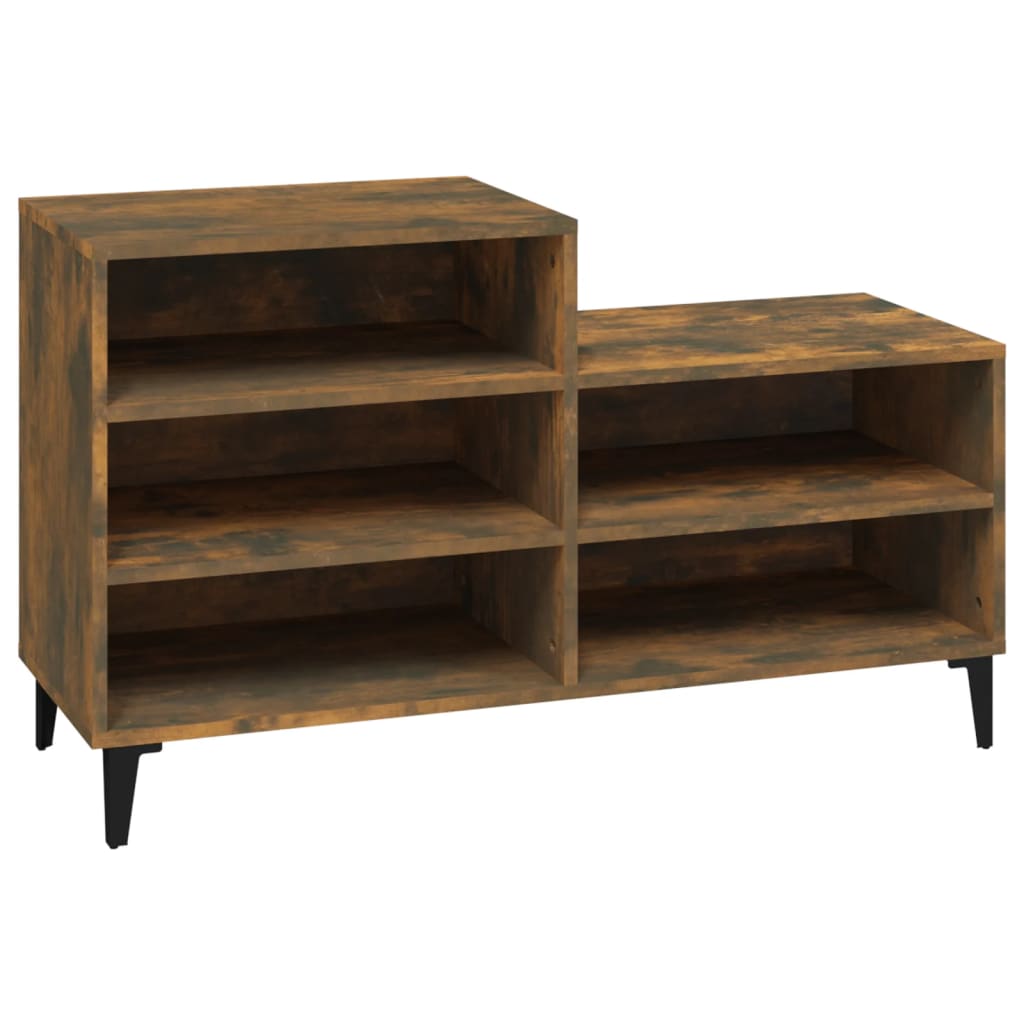 8720287224259_a_en_hd_1 vidaXL Shoe Cabinet Smoked Oak 102x36x60 cm Engineered Wood - Image 2
