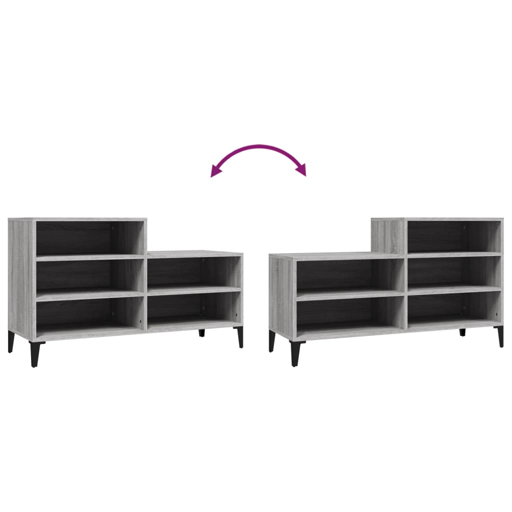 8720287224266_g_en_hd_5 vidaXL Shoe Cabinet Grey Sonoma 102x36x60 cm Engineered Wood - Image 8