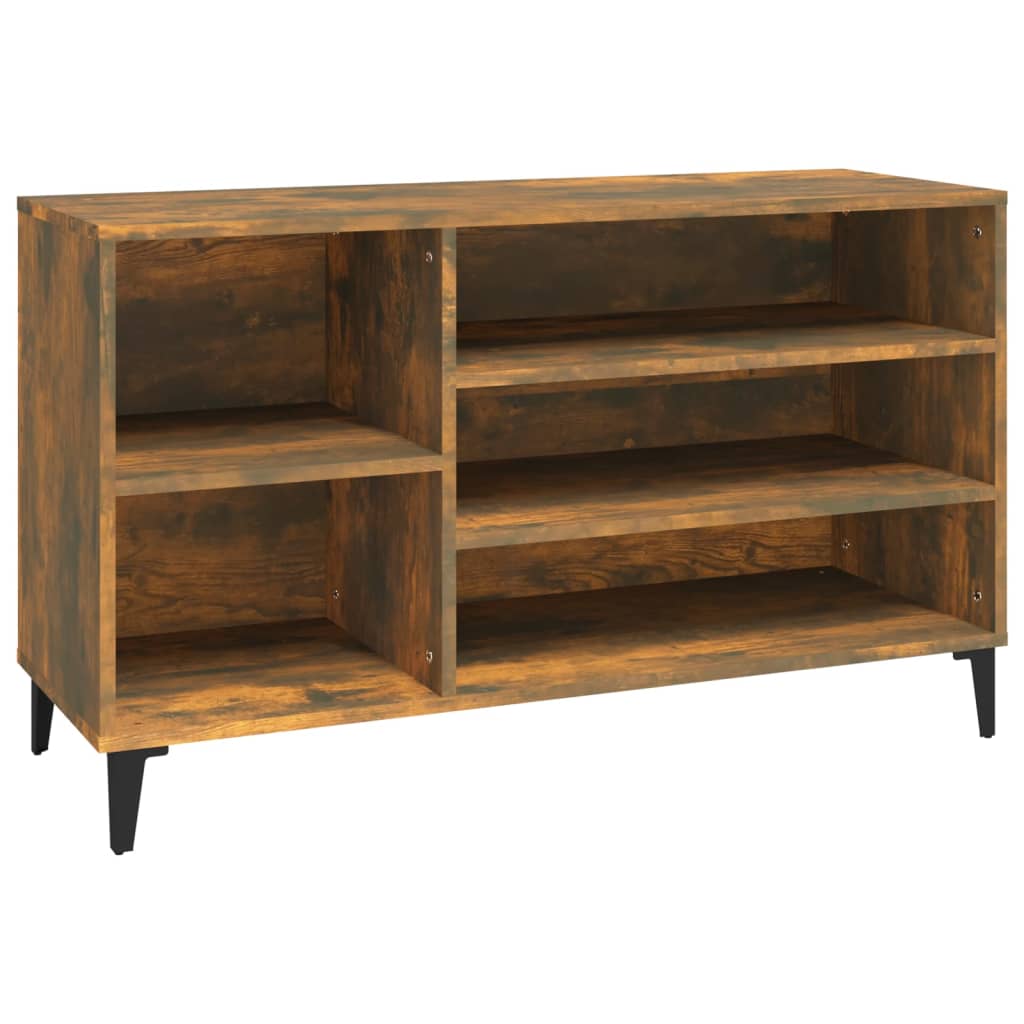 8720287224419_a_en_hd_1 vidaXL Shoe Cabinet Smoked Oak 102x36x60 cm Engineered Wood - Image 2