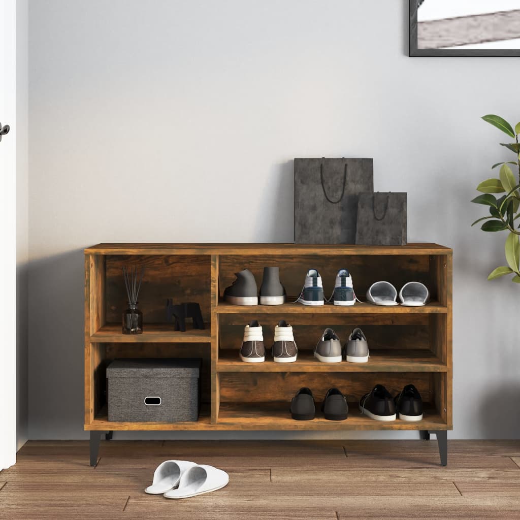 8720287224419_g_en_hd_1 vidaXL Shoe Cabinet Smoked Oak 102x36x60 cm Engineered Wood - Image 4