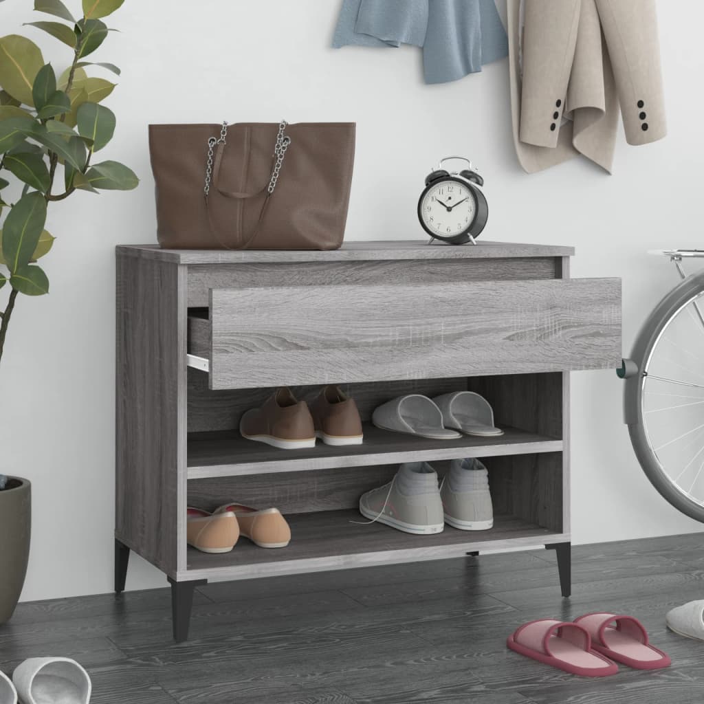 8720287224587_g_en_hd_1 vidaXL Shoe Cabinet Grey Sonoma 70x36x60 cm Engineered Wood - Image 4