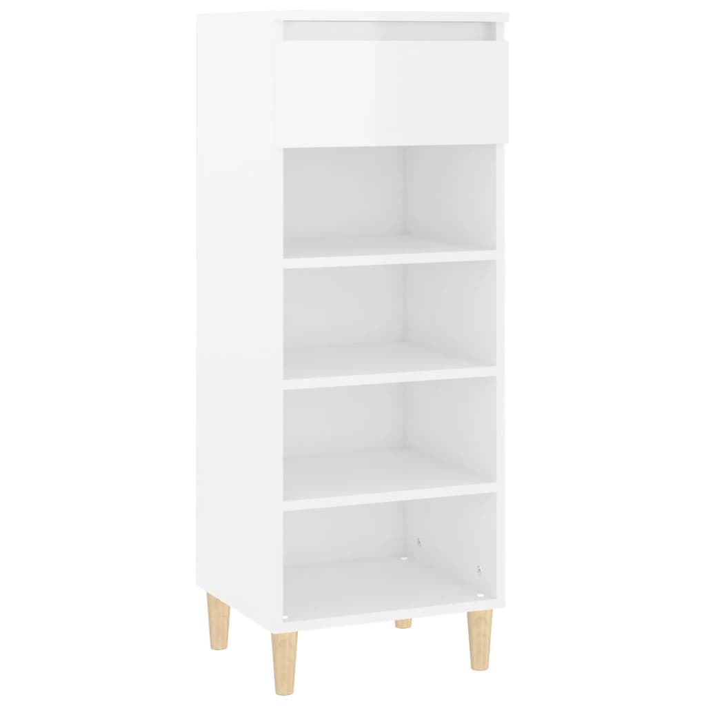 8720287224624_a_en_hd_1 vidaXL Shoe Cabinet High Gloss White 40x36x105 cm Engineered Wood - Image 2