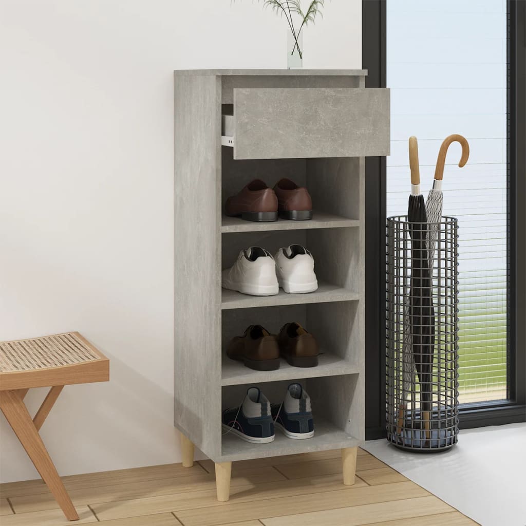 8720287224648_g_en_hd_4 vidaXL Shoe Cabinet Concrete Grey 40x36x105 cm Engineered Wood - Image 7