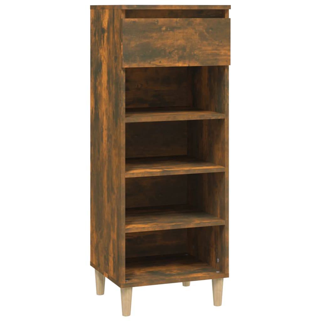 8720287224655_a_en_hd_1 vidaXL Shoe Cabinet Smoked Oak 40x36x105 cm Engineered Wood - Image 2