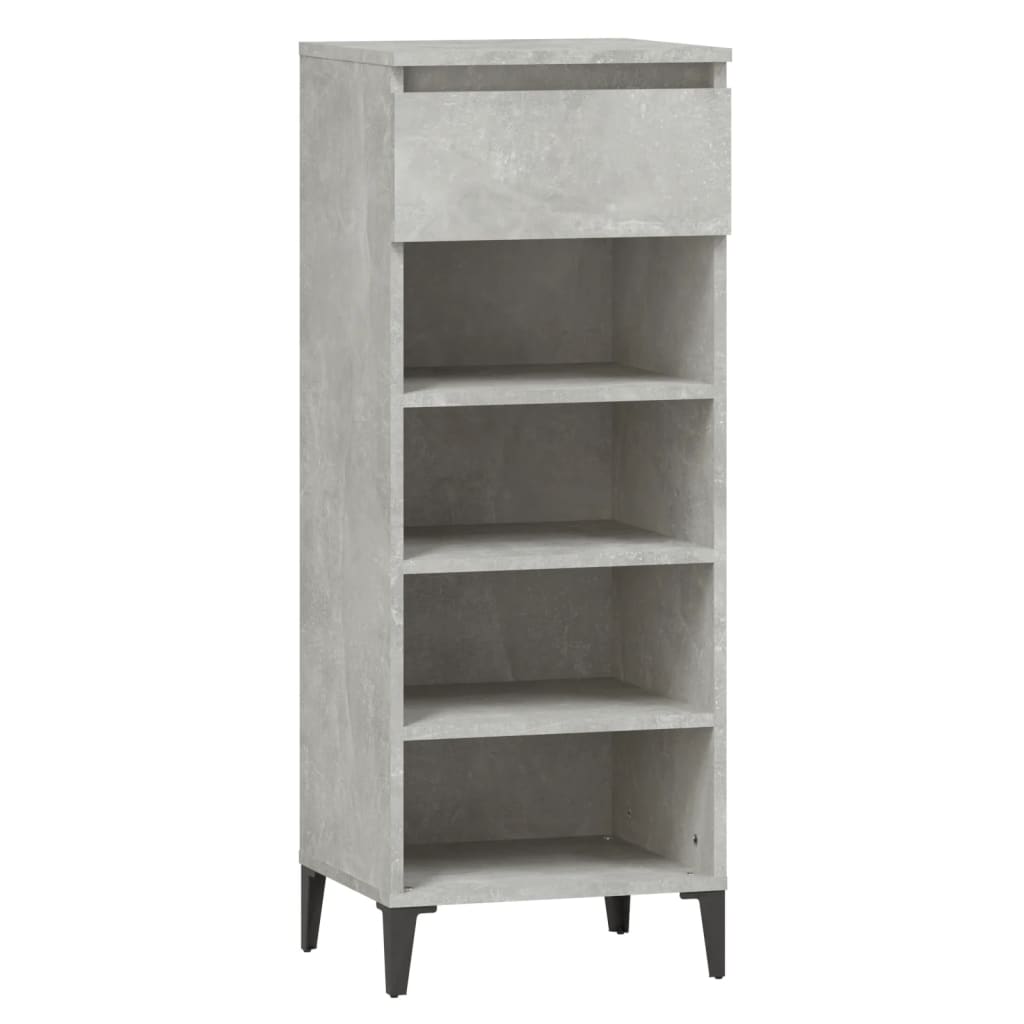 8720287224723_a_en_hd_1 vidaXL Shoe Rack Concrete Grey 40x36x105 cm Engineered Wood - Image 2