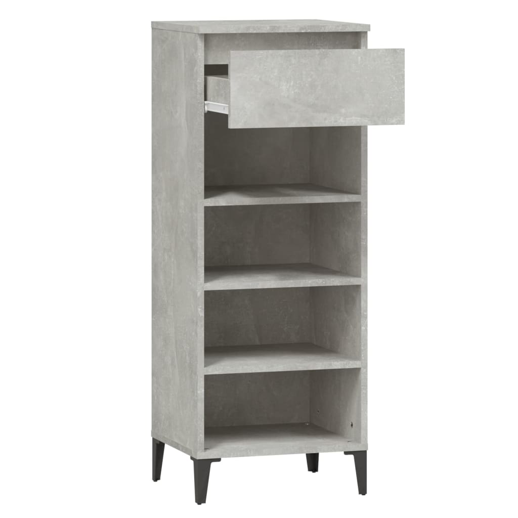8720287224723_g_en_hd_4 vidaXL Shoe Rack Concrete Grey 40x36x105 cm Engineered Wood - Image 7