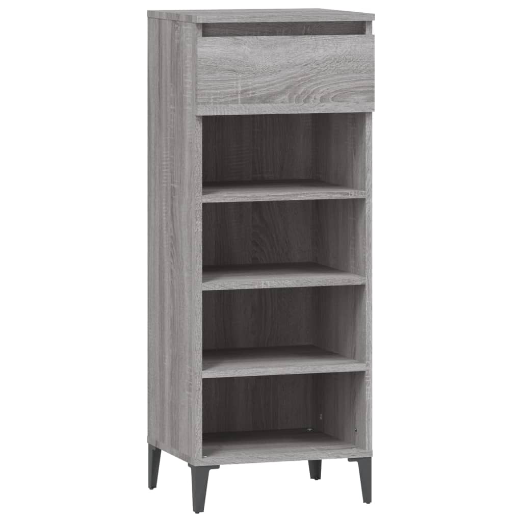 8720287224747_a_en_hd_1 vidaXL Shoe Rack Grey Sonoma 40x36x105 cm Engineered Wood - Image 2