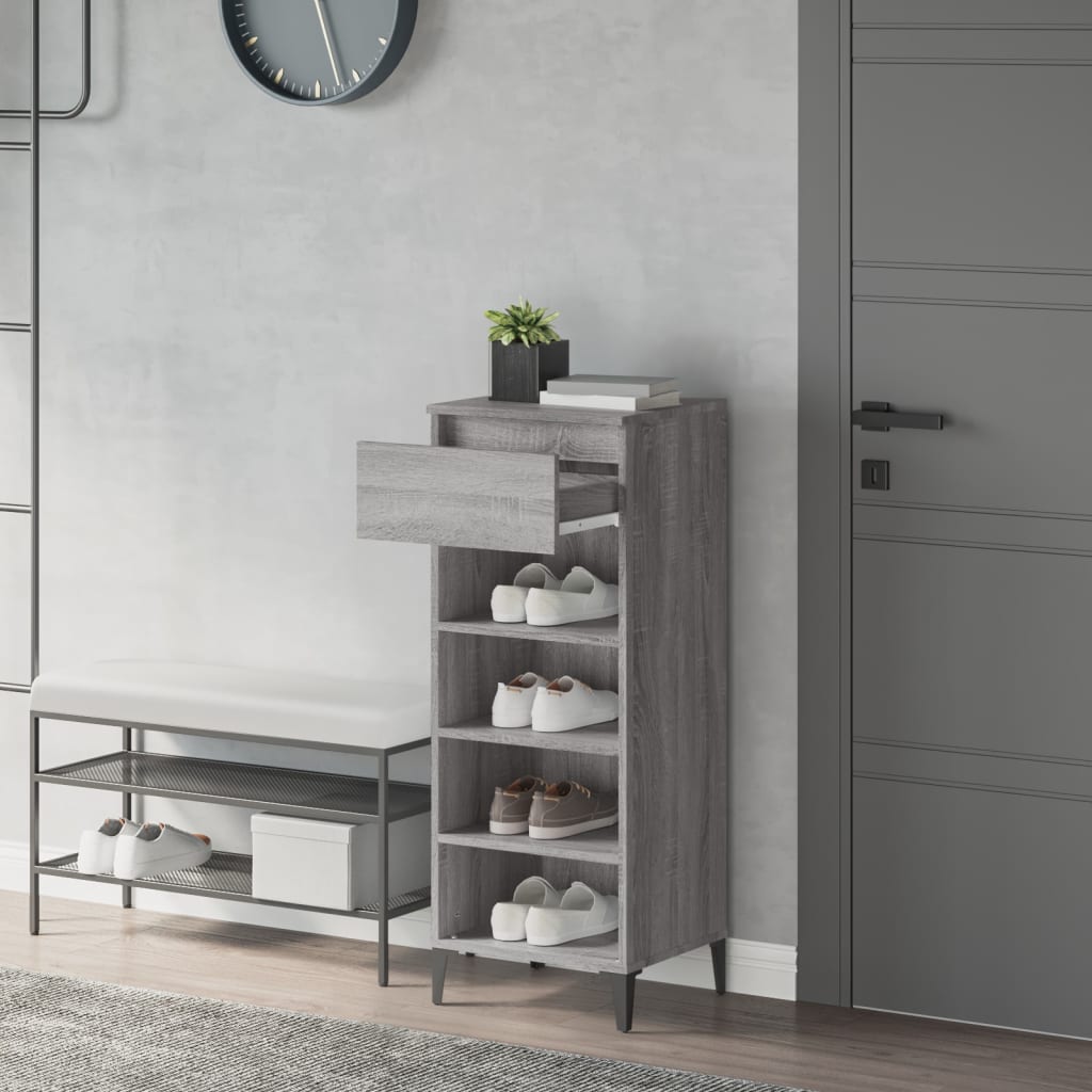 8720287224747_g_en_hd_1 vidaXL Shoe Rack Grey Sonoma 40x36x105 cm Engineered Wood - Image 4