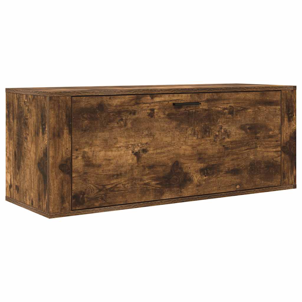 8720287224891_a_en_hd_1 vidaXL Wall Shoe Cabinet Smoked Oak 100x35x38 cm Engineered Wood - Image 2