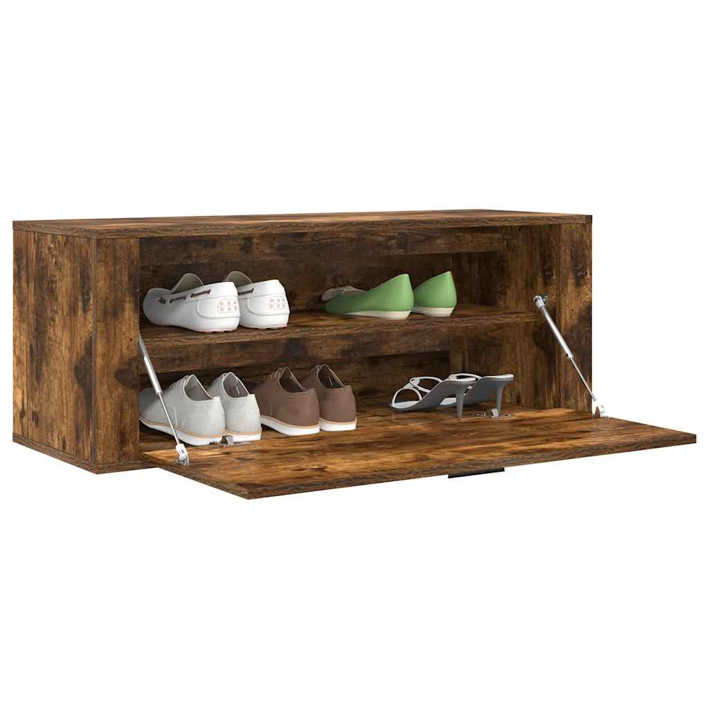 8720287224891_g_en_hd_2 vidaXL Wall Shoe Cabinet Smoked Oak 100x35x38 cm Engineered Wood - Image 4