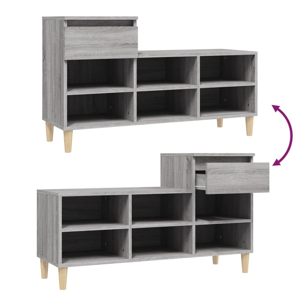 8720287225461_g_en_hd_7 vidaXL Shoe Cabinet Grey Sonoma 102x36x60 cm Engineered Wood - Image 10
