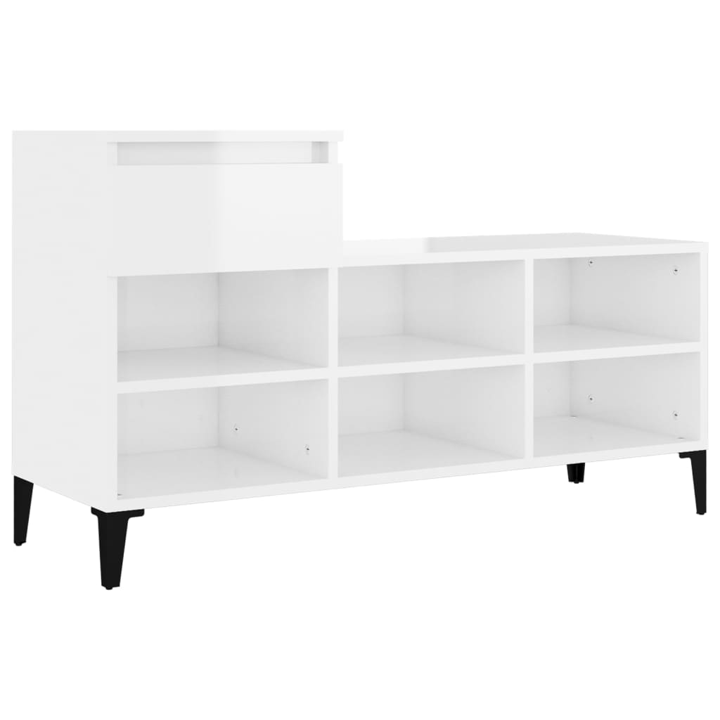 8720287225508_a_en_hd_1 vidaXL Shoe Cabinet High Gloss White 102x36x60 cm Engineered Wood - Image 2