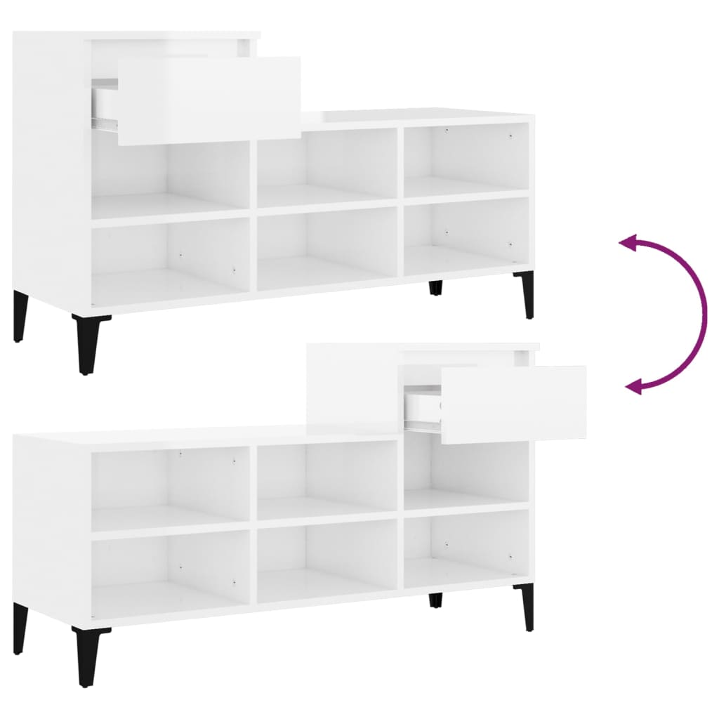 8720287225508_g_en_hd_7 vidaXL Shoe Cabinet High Gloss White 102x36x60 cm Engineered Wood - Image 10