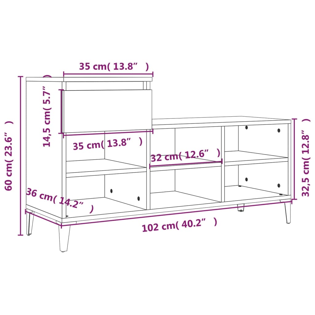 8720287225508_g_en_hd_9 vidaXL Shoe Cabinet High Gloss White 102x36x60 cm Engineered Wood - Image 12