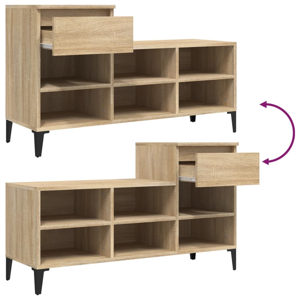8720287225515_g_en_hd_7 vidaXL Shoe Cabinet Sonoma Oak 102x36x60 cm Engineered Wood - Image 10