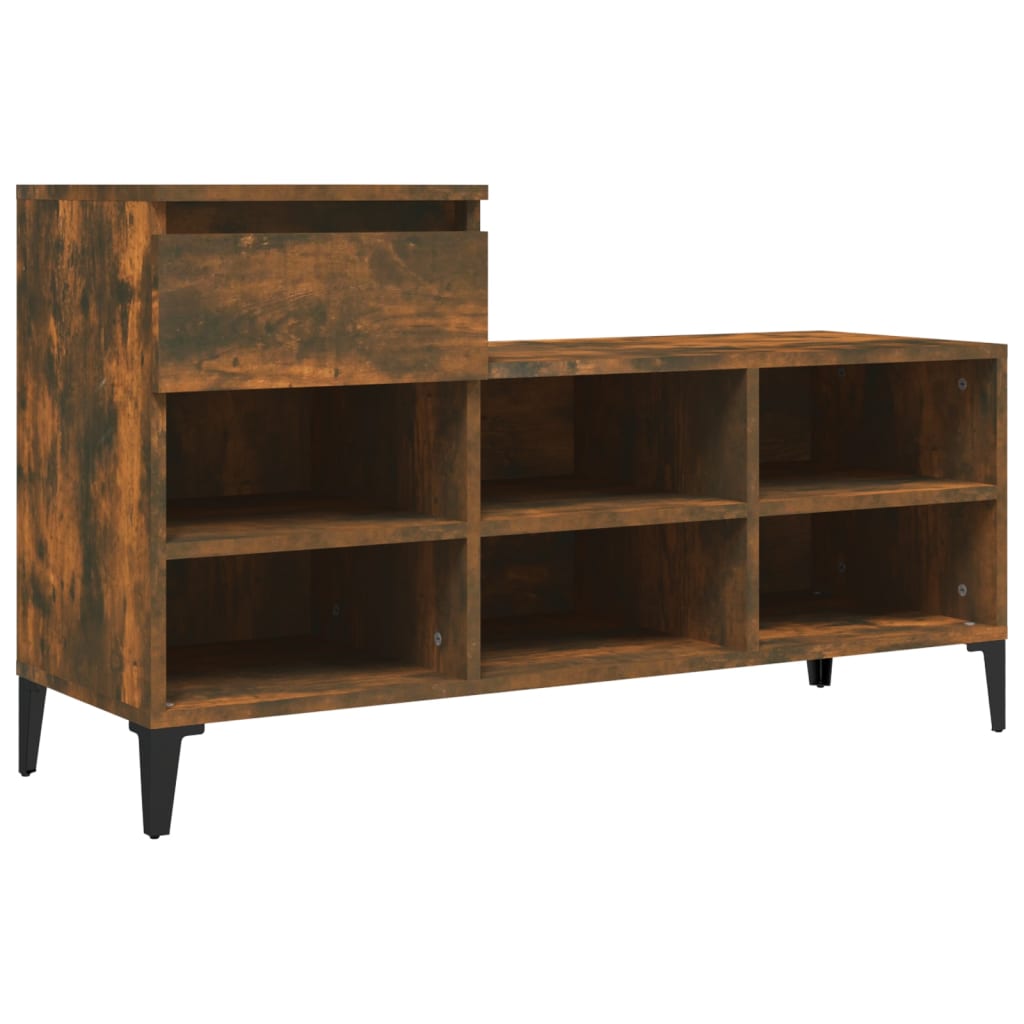 8720287225539_a_en_hd_1 vidaXL Shoe Cabinet Smoked Oak 102x36x60 cm Engineered Wood - Image 2