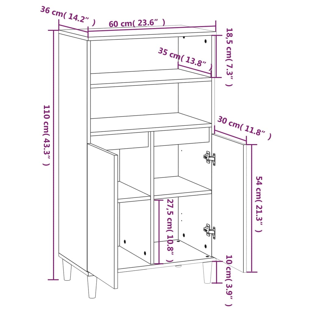 8720287225607_g_en_hd_7 vidaXL Highboard Concrete Grey 60x36x110 cm Engineered Wood - Image 10