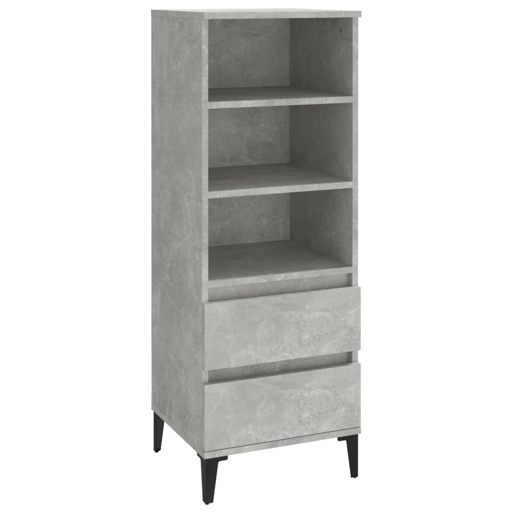 8720287225843_a_en_hd_1 vidaXL Highboard Concrete Grey 40x36x110 cm Engineered Wood - Image 2