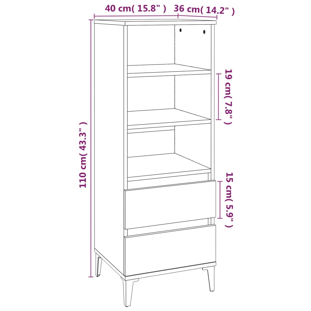8720287225867_g_en_hd_7 vidaXL Highboard Grey Sonoma 40x36x110 cm Engineered Wood - Image 10