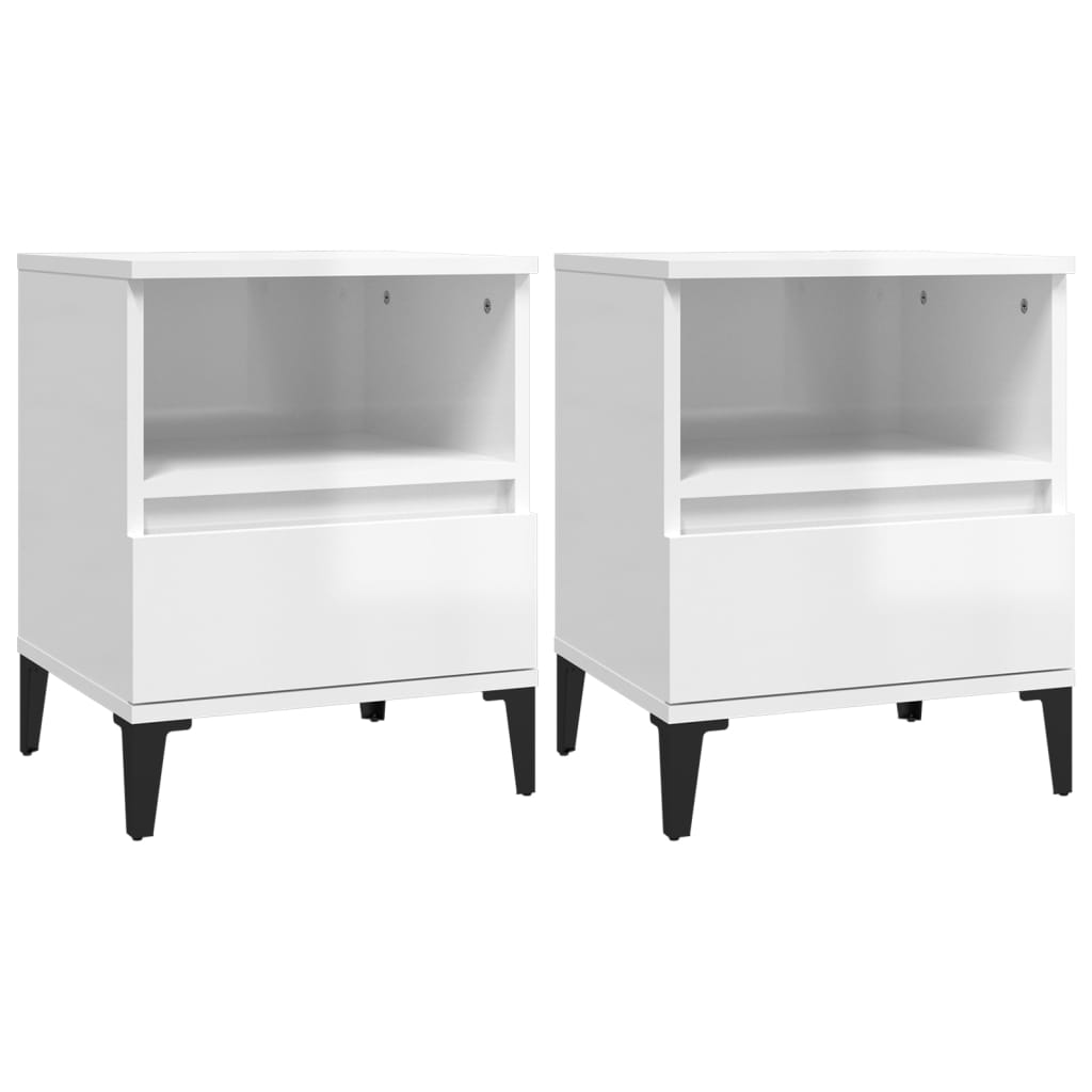 8720287226093_a_en_hd_1 vidaXL Bedside Cabinets 2 pcs High Gloss White 40x35x50 cm - Image 2