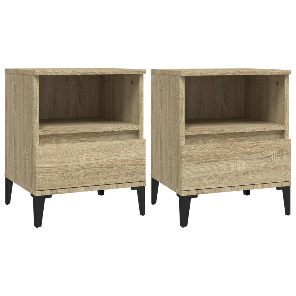 8720287226116_a_en_hd_1 vidaXL Bedside Cabinets 2 pcs Sonoma Oak 40x35x50 cm - Image 2