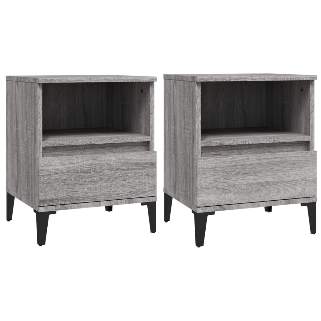 8720287226178_a_en_hd_1 vidaXL Bedside Cabinets 2 pcs Grey Sonoma 40x35x50 cm - Image 2