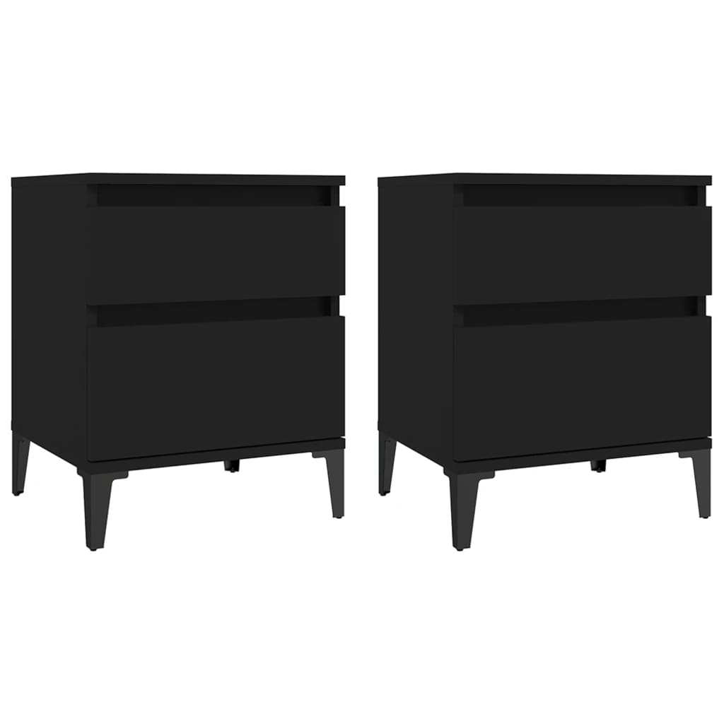 8720287226390_a_en_hd_1 vidaXL Bedside Cabinets 2 pcs Black 40x35x50 cm - Image 2