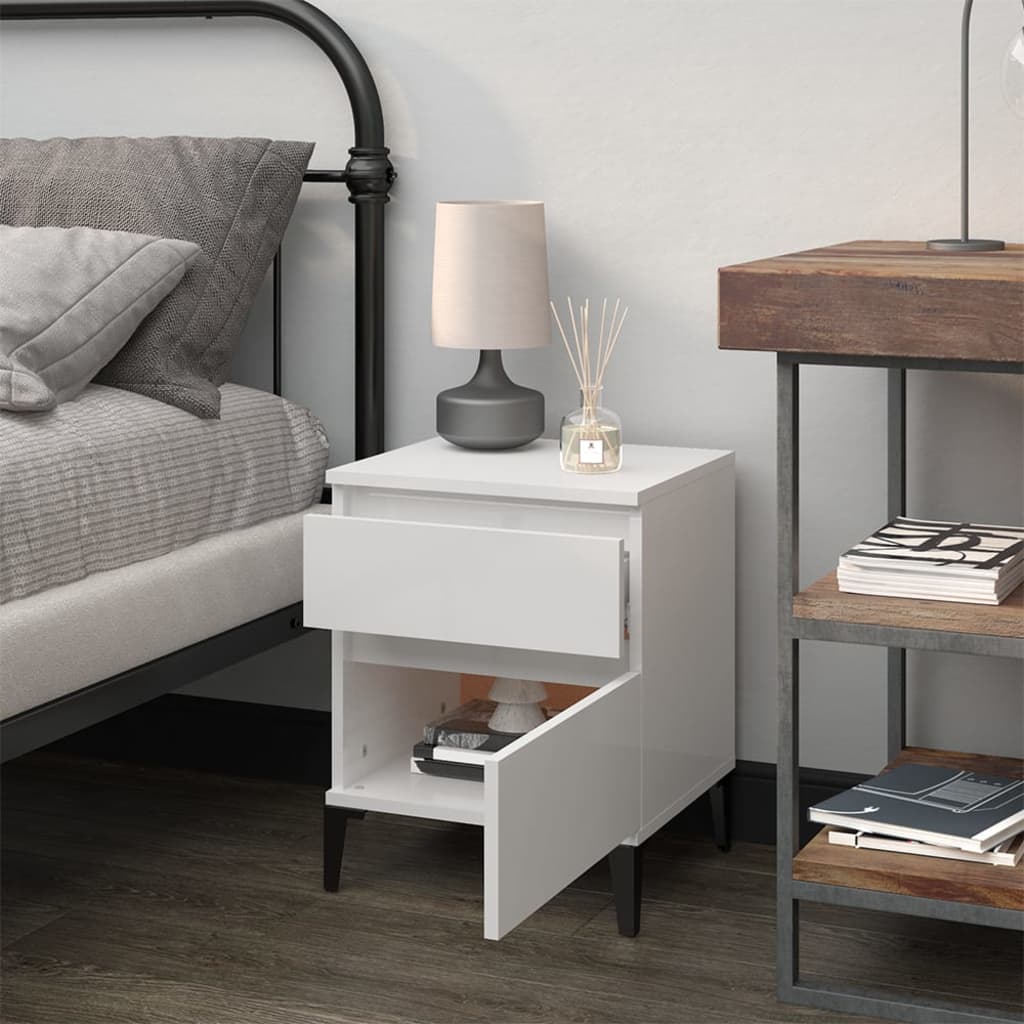 8720287226406_g_en_hd_1 vidaXL Bedside Cabinet High Gloss White 40x35x50 cm - Image 4