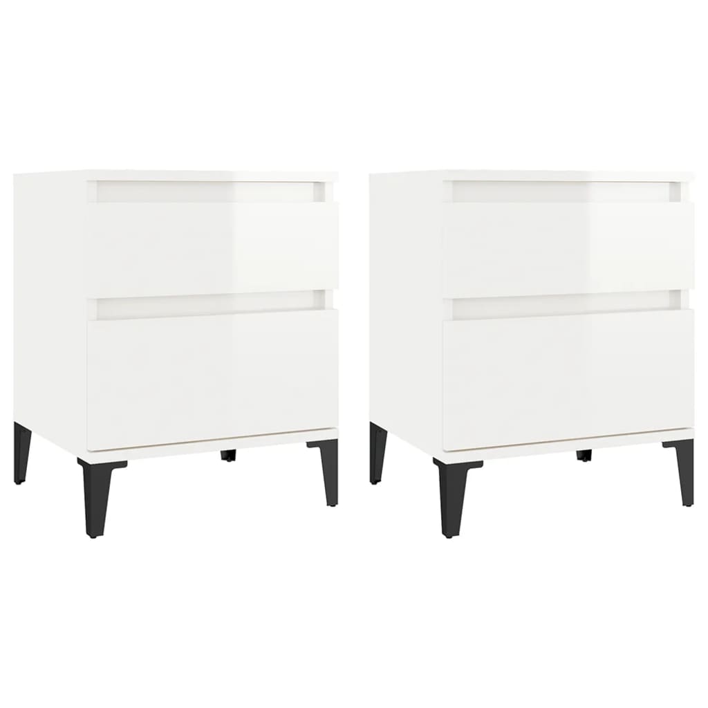 8720287226413_a_en_hd_1 vidaXL Bedside Cabinets 2 pcs High Gloss White 40x35x50 cm - Image 2