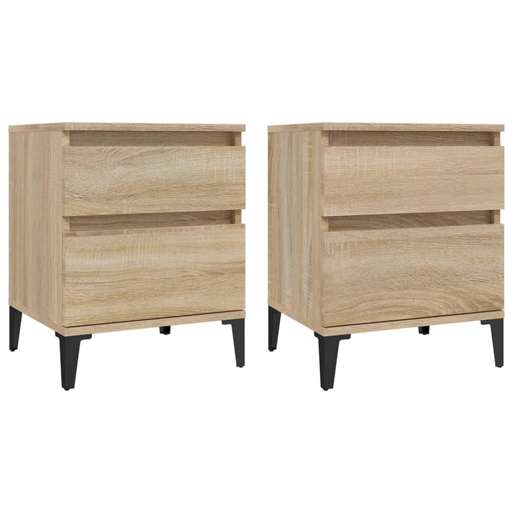 8720287226437_a_en_hd_1 vidaXL Bedside Cabinets 2 pcs Sonoma Oak 40x35x50 cm - Image 2