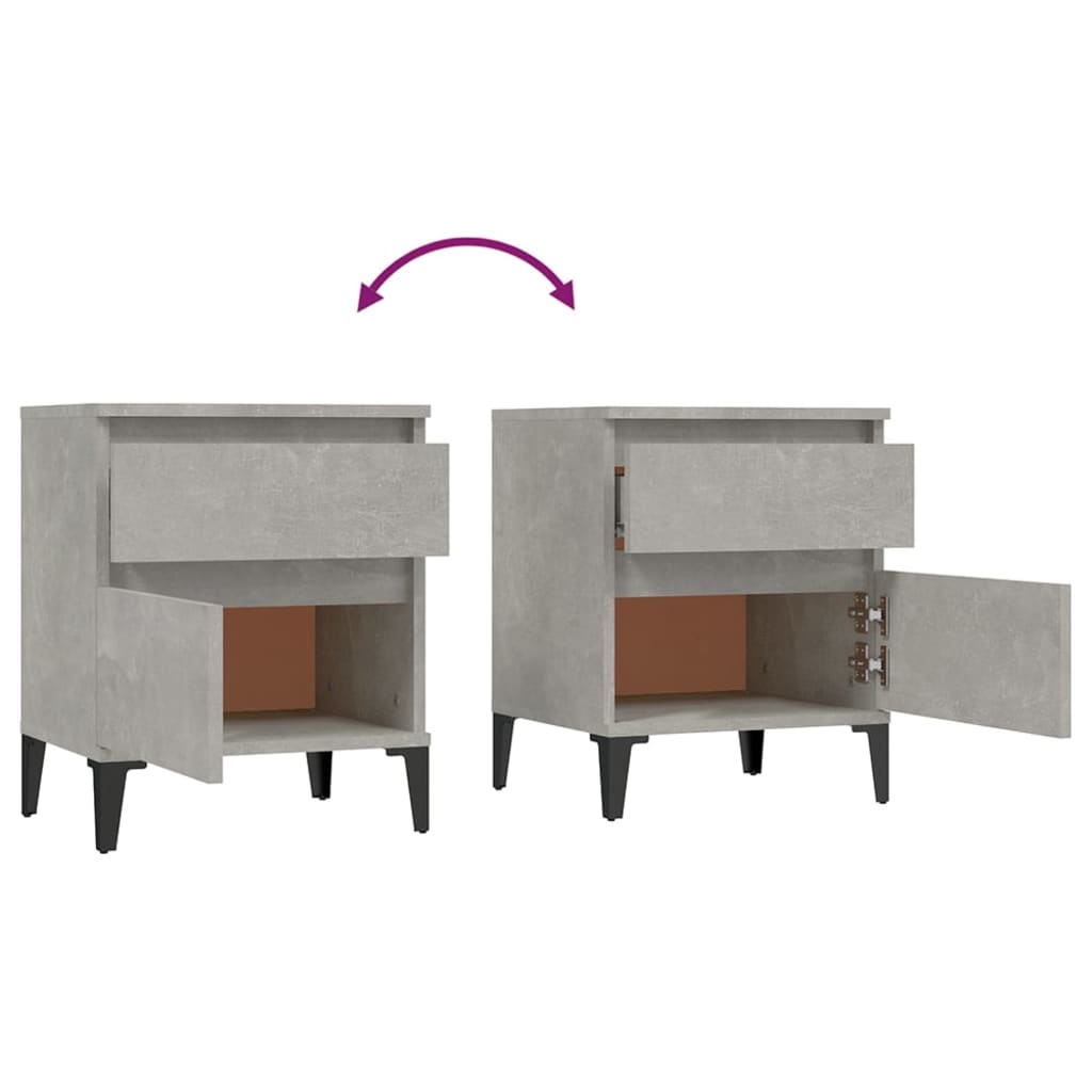 8720287226444_g_en_hd_6 vidaXL Bedside Cabinet Concrete Grey 40x35x50 cm - Image 9