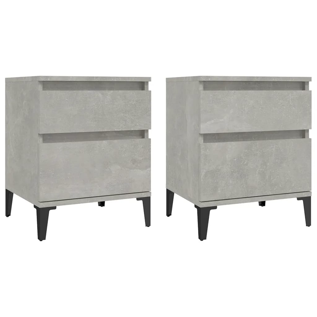 8720287226451_a_en_hd_1 vidaXL Bedside Cabinets 2 pcs Concrete Grey 40x35x50 cm - Image 2