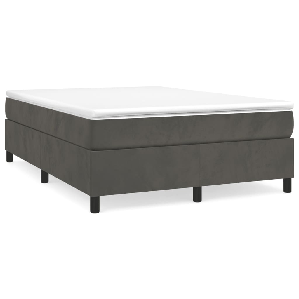 8720287238126_a_en_hd_1 vidaXL Bed Frame without Mattress Dark Grey Double Velvet - Image 2