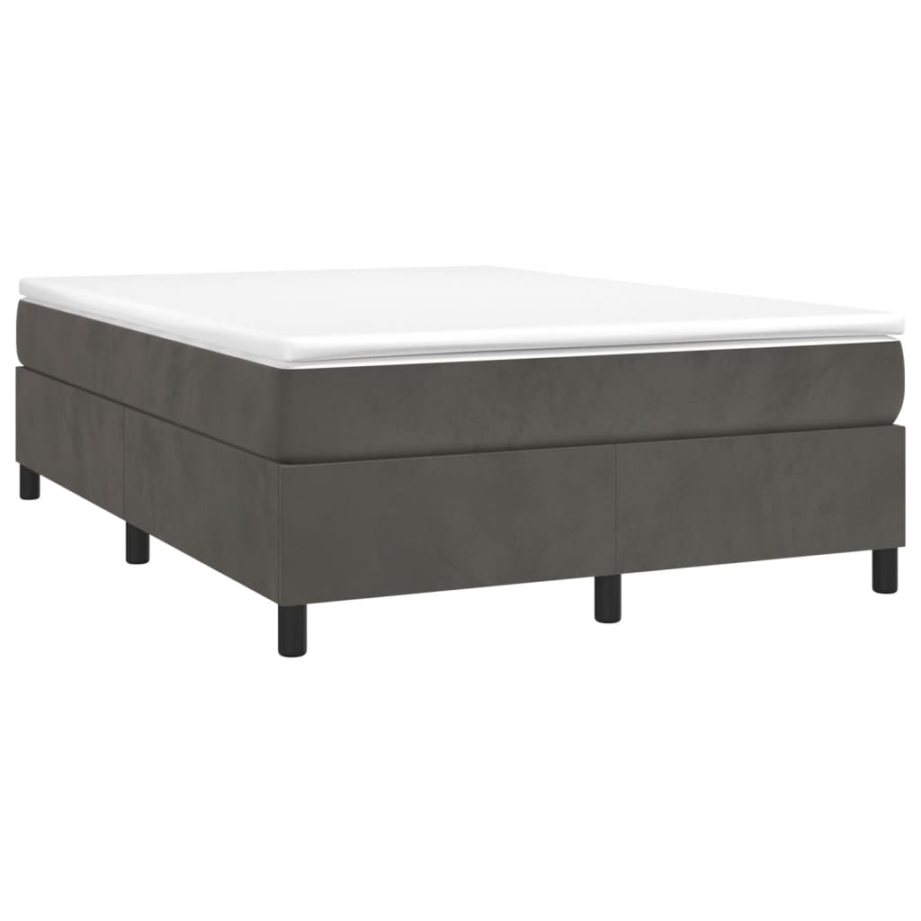 8720287238126_g_en_hd_1 vidaXL Bed Frame without Mattress Dark Grey Double Velvet - Image 3