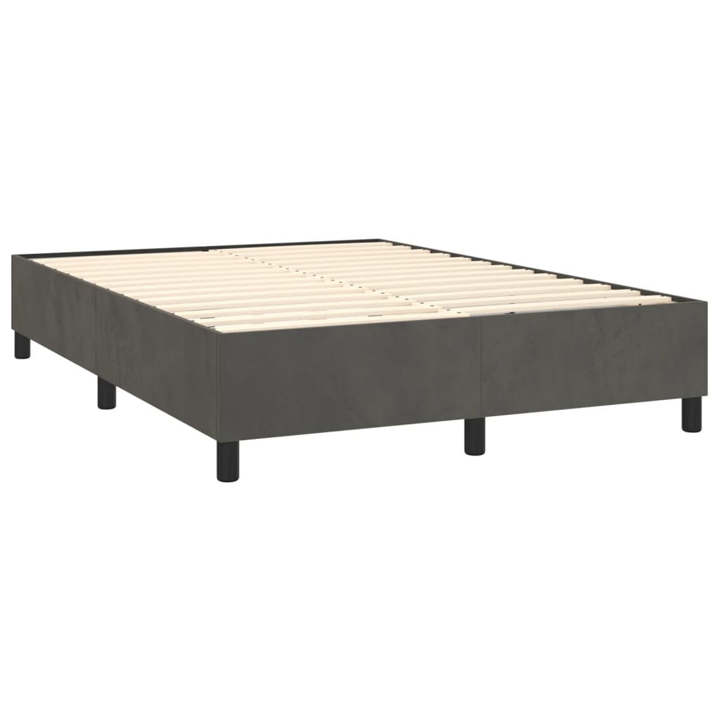 8720287238157_g_en_hd_2 vidaXL Bed Frame without Mattress Dark Grey Queen Velvet - Image 4