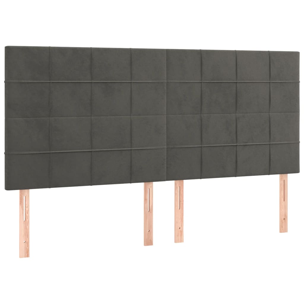 8720287242635_a_en_hd_1 vidaXL Headboards 4 pcs Dark Grey 100 cm Velvet - Image 2