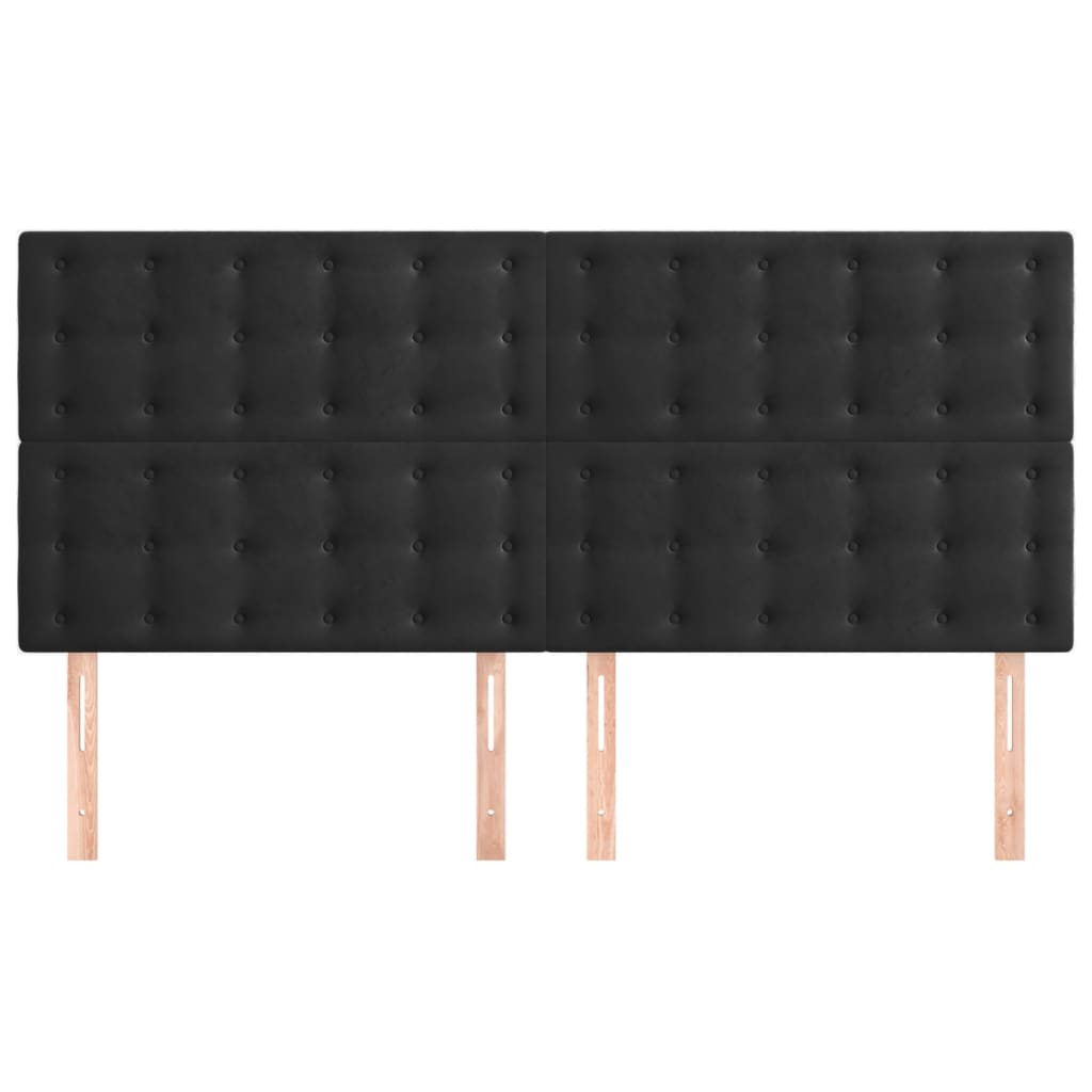 8720287246985_g_en_hd_1 vidaXL Headboards 4 pcs Black 100x5x78/88 cm Velvet - Image 3