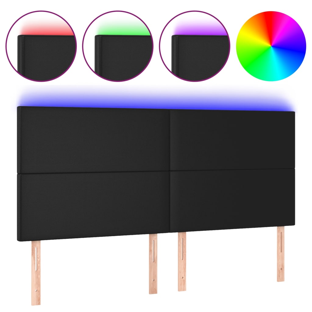 8720287288848_a_en_hd_1 vidaXL LED Headboard Black 160x5x118/128 cm Faux Leather - Image 2
